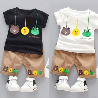 sunny: camiseta con estampado de animales para bebés y pantalones cortos (2)