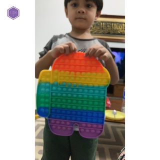 30 cm: juguete sensorial Pop It Push Bubble Fidget herramientas de alivio del estrés arco iris camuflaje púrpura popit (7)