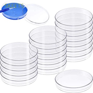 SKEETS Educational Supplies Sterile Petri Dishes Scientific Bacteria Culture Dish Petri Dishes 55x15mm Transparent Lab Supplies 90x15mm with Lids Biological Clear Petri Dish