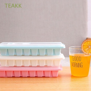teakk 16 cavidades cubo de cocina molde de plástico con tapa bandeja de hielo nueva cubierta fabricante de bebidas caja de jalea congelador/multicolor