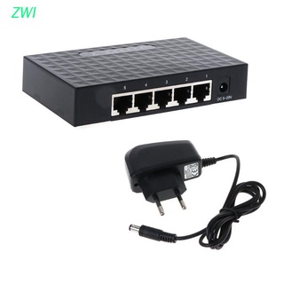 zwi 5 puertos 10/100/1000mbps fast lan ethernet conmutador de red hub escritorio mini adaptador