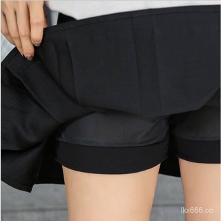 YL🔥 Spot 🔥Falda corta de Cintura Alta para mujeres faldas plisadas para cuatro estaciones para estudiantes falda Preppy mujeres lindas niñas niñas baile falda negra blanca (5)