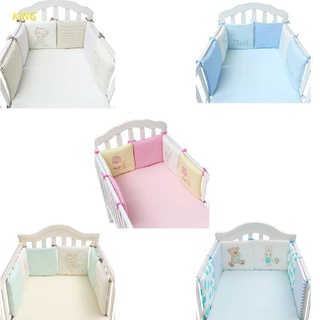 King 6 piezas de parachoques para cuna de bebé, Universal, transpirable, de seguridad, de algodón, Protector de cama
