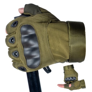 1 par de guantes de medio dedo antideslizantes transpirables al aire libre ciclismo militar