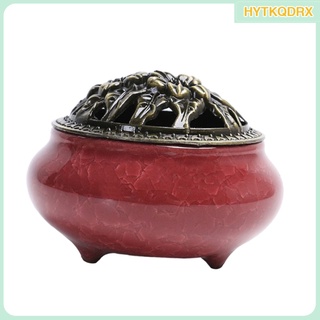Hytkqdrx cono De incienso con cubierta De aleación De metal Tradicional china/Bandeja De incienso De Porcelana