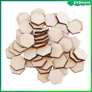 54 piezas de madera hexagonal formas piezas de madera sin terminar es fácil de pintar, manchar, embellecer perfecto para proyectos de arte y artesanía