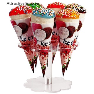 [aft] soporte acrílico transparente para helados de 6 hoyos/soporte de cono para tartas/boda/buffet/atractivefinetree