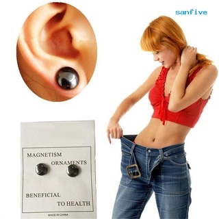 sanfive beauty slim magnetic ear studs acupuntura puntos masajeador pendientes cuidado de la salud