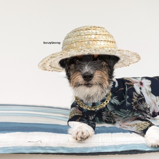 [Kouyi] 4 Pcs Pet Dog Hawaiian Shirt Summer Cool Puppy T-Shirt Breathable Sweatshirt Clo 449CO