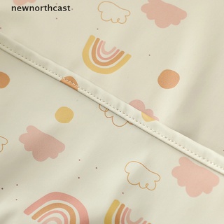 [newnorthcast] bebé niño manga larga bufanda impermeable arte smock alimentación babero delantal bolsillo (4)