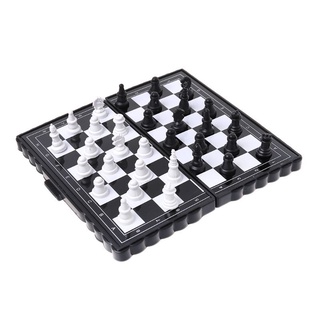 SPMH 1set Mini portátil ajedrez plegable magnético plástico tablero de ajedrez juego de mesa de juguete infantil