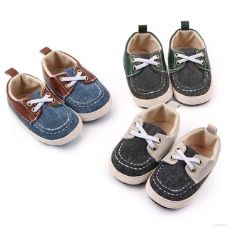 0-18M Bebé Niños Zapatillas De Lona Cordones Suela Suave Zapatos De Poca Profundidad Niño Prewalker Cuna Recién Nacido