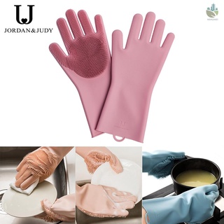 guantes de silicón durables en 1 par de guantes de silicón para lavar platos/purificador doméstico/goma/clea (1)