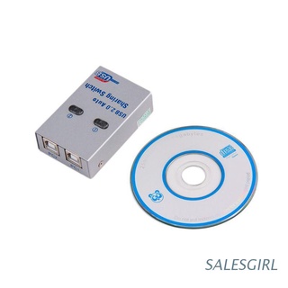 SALESGIRL 2 Ports USB 2.0 Auto Sharing Switch Hub Splitter Selector Switcher for Printer Scanner PC Computer Peripherals