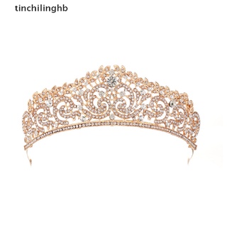 [tinchilinghb] boda chapado en oro nupcial cristal rhinestone tiara corona diadema fiesta nuevo [caliente]