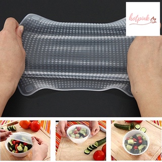 hk envolturas de alimentos reutilizables herramienta de cocina de silicona transparente cuadrado sello de alimentos cubierta de película para el hogar