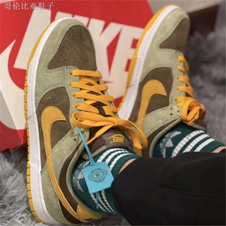 New SB DUNK olive green bear father low-top shoes men and women shoes students all-match casual shoes lovers shoes