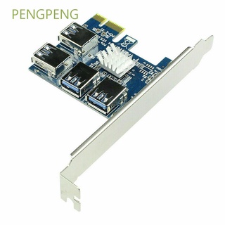 Pengpeng USB 3.0 4 puertos ETH minería de monedas PCI-E X1 a 4 puertos USB PCIE Riser tarjeta adaptadora