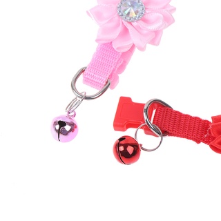 [Xingher] collares ajustables para perros y gatos con campanas de flores para gatos pequeños (4)