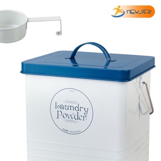 [Bestdeal] Cajas de almacenamiento de polvo de lavandería con cuchara cestas de almacenamiento caja para lavado en polvo