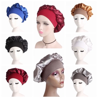 GLOWITHH Hair Accessories Night Sleep Hat Head Cover Elastic Head Wraps Wide Band Satin Cap Women's Fashion Bonnet Stretch Soft Hair Loss Chemo/Multicolor (8)