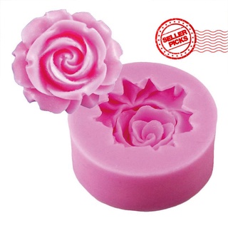 Molde de silicona en forma de flor de rosa 3d molde de jabón Chocolate hecho a mano decoración DIY Fondant J2D2