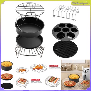 8\\\\" freidora de aire conjunto de chips accesorios para hornear olla pizza pan pastel molde herramientas de cocina