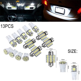Kit de luces LED blancas para coche, 13 unidades, para lámparas de Interior, cúpula y matrícula