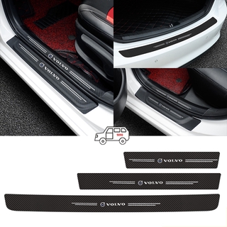 Auto puerta de fibra de carbono umbral antiarañazos etiqueta engomada del maletero del coche tira protectora Pedal antiarañazos adhesivo para Volvo V40 V50 V70 S40 S60