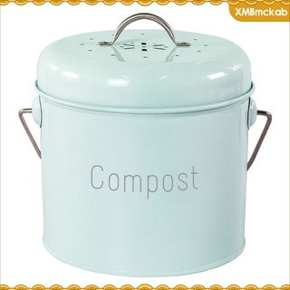 3l recipiente de compost de cocina interior con mango de transporte compost cubo a prueba de óxido fácil de limpiar