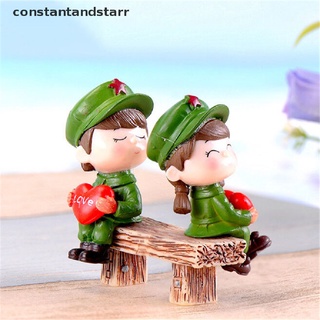 [con] soldado amantes corazón resina miniaturas figura jardín micro paisajes decoración sta