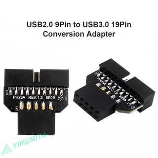 (rotatingmoment) Usb 20-Pin a USB 9-Pin adaptador de Panel frontal conector convertidor