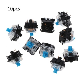 amp* 10Pcs/pack Mechanical Keyboard Gateron MX 3 Pin Blue Switch Transparent Case for Keyboard Cherry MX Compatible