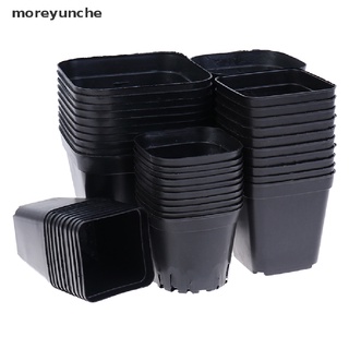 moreyunche 10 piezas macetas de plástico negras macetas cuadradas pequeñas para plantas suculentas co