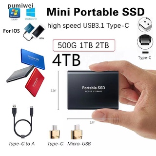 Pumiwei 4TB/2TB/1TBGB Disco Duro Móvil Tipo C USB3.1 Portátil SSD Unidad De Estado Sólido CO