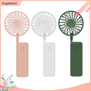 (AngelTown) Ventilador portátil USB de mano al aire libre plegable Mini colgante ventilador de cuello enfriador de aire