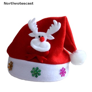 Northvotescast feliz navidad sombrero luz LED gorra muñeco de nieve alce Santa Claus sombreros decoración de navidad NVC nuevo