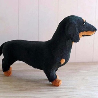 SKEETS 3D Dachshund Simulation Toy Emulational Dog Model Stuffed Toy Realistic Lifelike Home Decoration Puppy Kids Child Gift Animals/Multicolor (3)