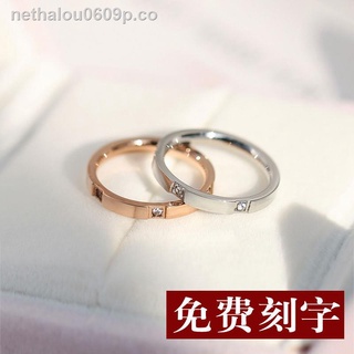 versión japonesa y coreana diamante oro rosa titanio anillo de acero hombres y mujeres color oro pareja anillo índice dedo cola anillo simple joyería
