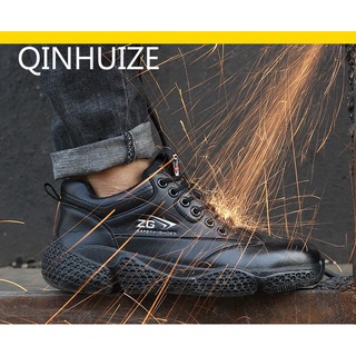 qinhuize zapatos de seguridad de los hombres de acero puntera soldador zapatos de trabajo anti-piercing sitio zapatos para el trabajo desodorante anti-golpes zapatos de los hombres zapatos de seguridad de trabajo botas protectoras de los hombres