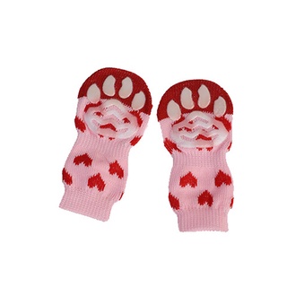4 pzs calcetines antideslizantes para mascotas/cachorros/calcetines transpirables/entretenimiento de invierno/interiores (3)