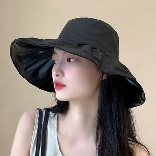 sombrero pescador de estilo coreano para mujer protector solar plegable anti-uv