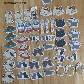 [newnorthcast] 45 pegatinas decorativas para diario de gato, álbum de recortes, bricolaje, papel, copos