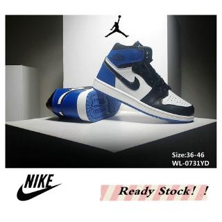 Nike Air Jordan AJ1 Nike zapatos de baloncesto Nike deporte zapatos Kasut Nike Unisex zapatos negro azul
