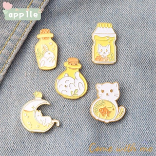 apple lindo broche de dibujos animados regalo diy decoración esmalte pin accesorios de moda gatos ropa conejo botellas mágicas pin de solapa insignia