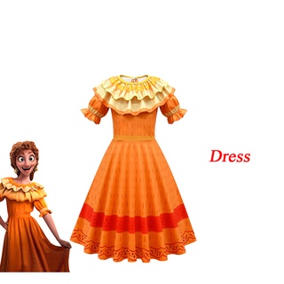 Disney Encanto Mirabel Disfraz De Cosplay Niña Vestido De Fantasía Vestidos Para Halloween Princesa Gafas Pendientes (4)