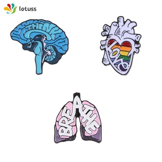 LOTUSS New Anatomy Heart For Doctor Friends Brooch Enamel Pins Dripping Oil Bag Accessories Men Women Fashion Clothes Lapel Pin Badge Brain Lung