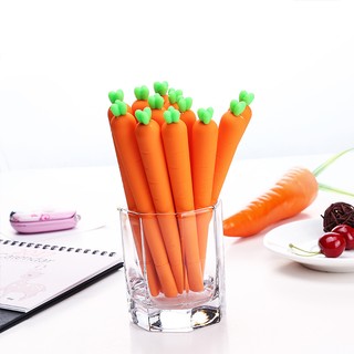 Pluma de Gel de tinta de zanahoria/bolígrafos de dibujos animados para escritura escolar/suministros de oficina/papelería