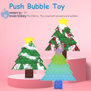 Merryeveryday arco iris árbol de navidad empuje burbuja sensorial autismo niños Anti estrés juguete