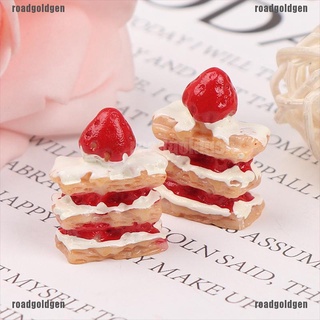 roco 2pcs 1:12 mini pastel de fresa napoleón pastel casa de muñecas miniatura accesorios 210824